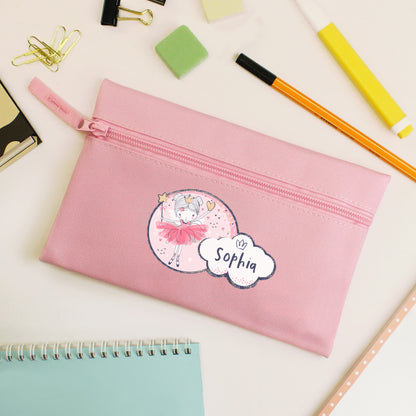 Personalised Princess Ballerina Pink Pencil Case