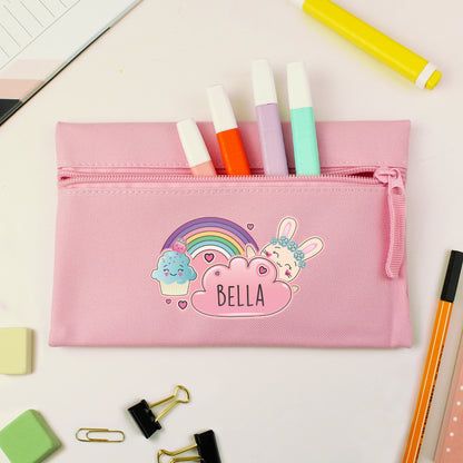 Personalised Cute Bunny Pink Pencil Case
