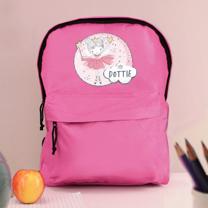 Personalised Princess Ballerina Pink Backpack
