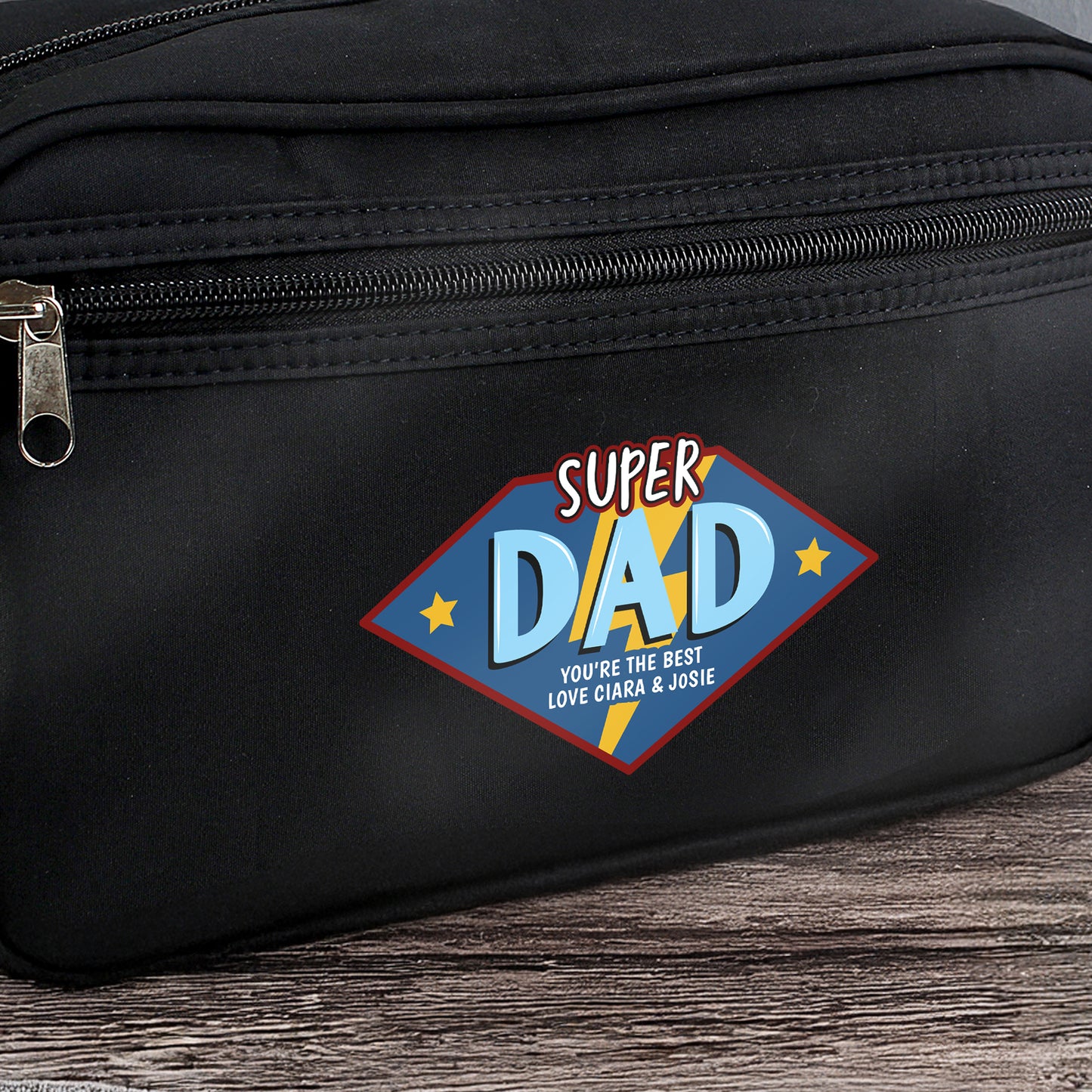 Personalised Super Dad Toiletry Bag
