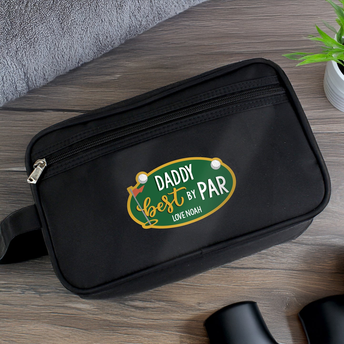 Personalised Best By Par Wash Bag