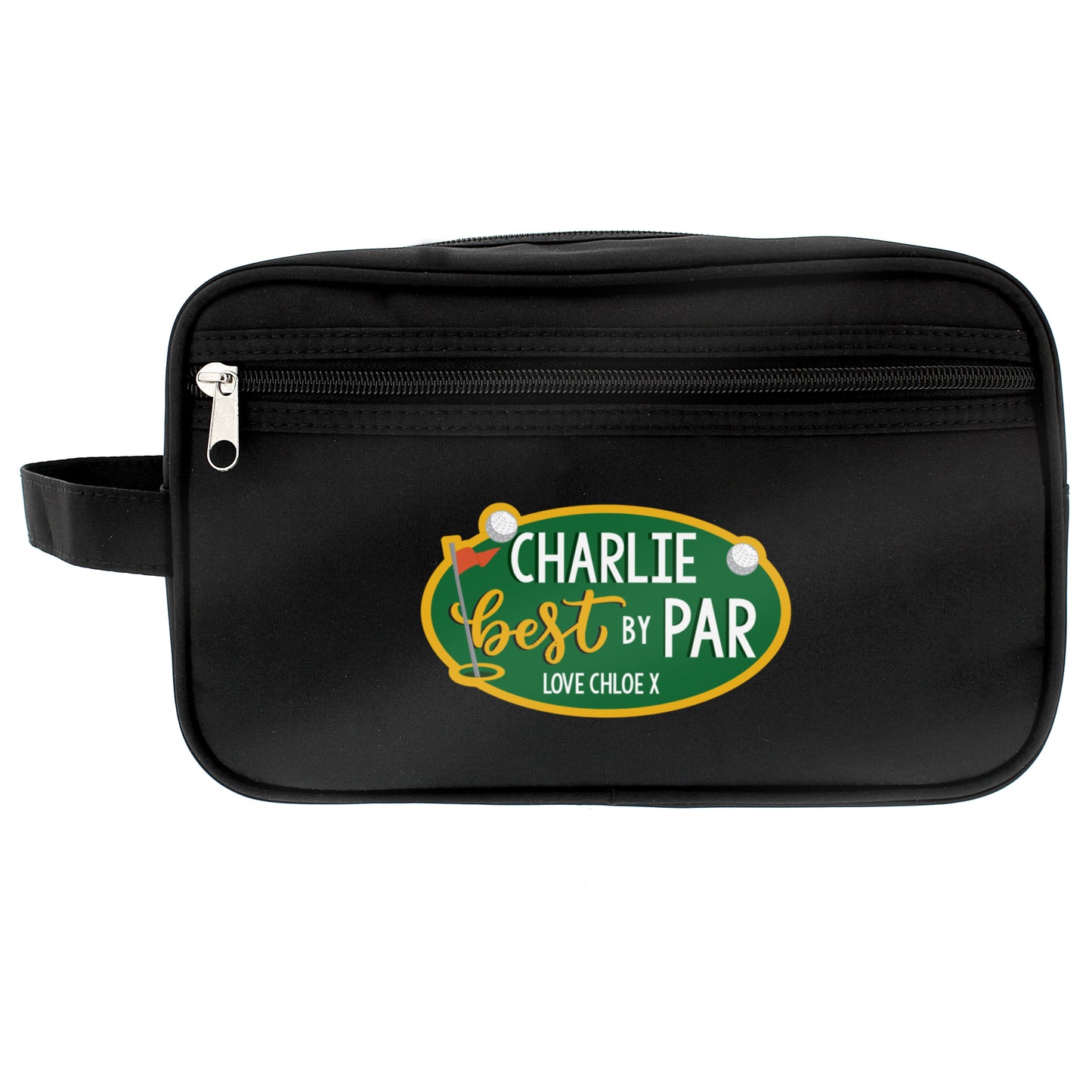 Personalised Best By Par Wash Bag