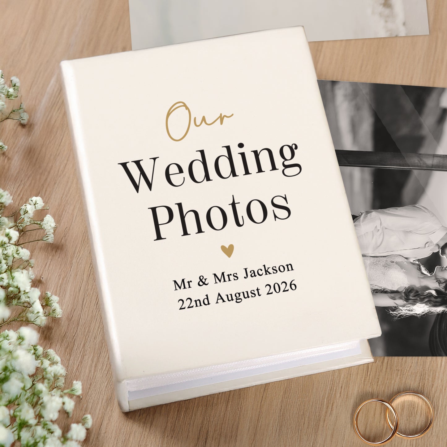 Personalised Black & Gold Free Text 6x4 Album