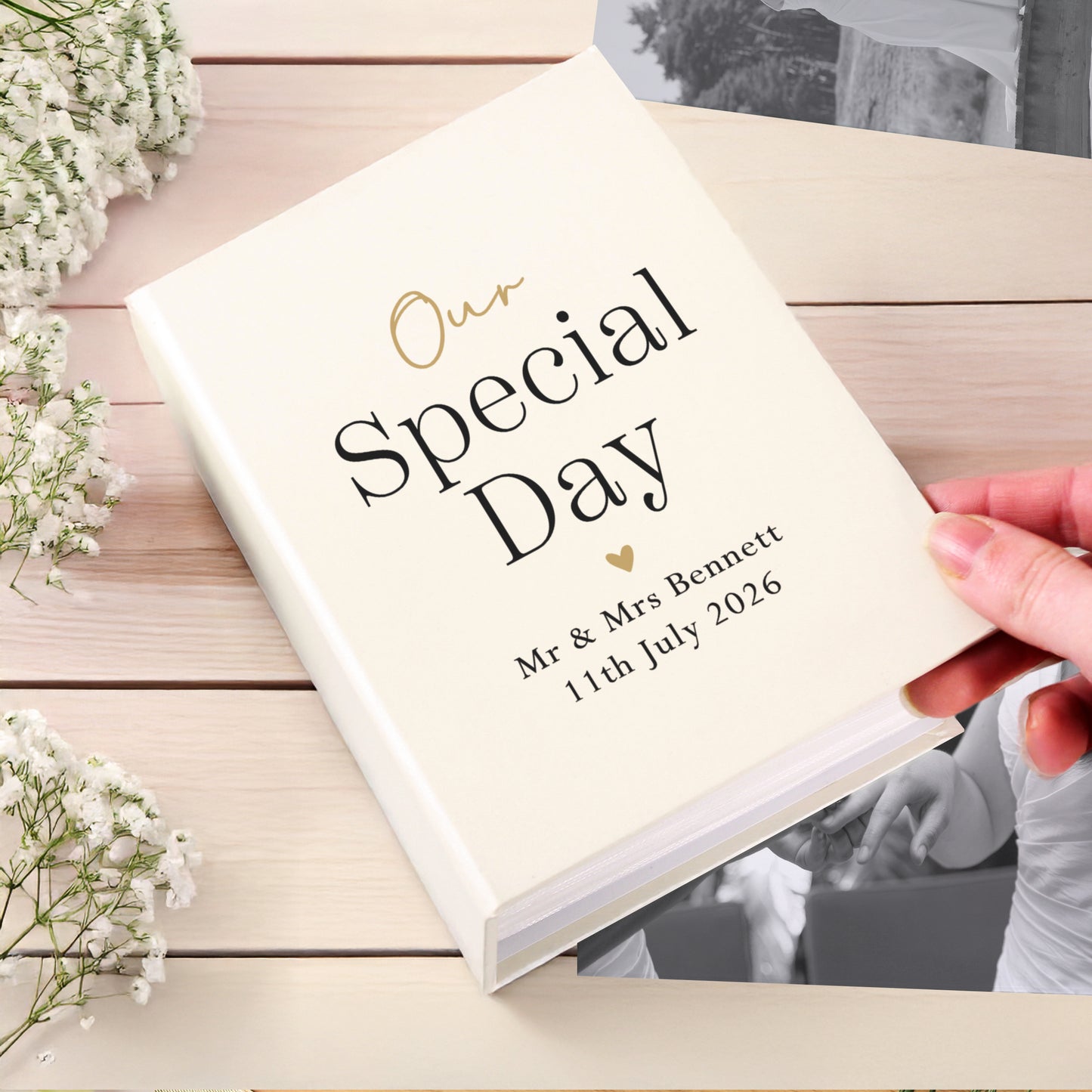 Personalised Black & Gold Free Text 6x4 Album