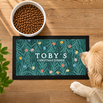 Personalised Christmas Pet Bowl Mat