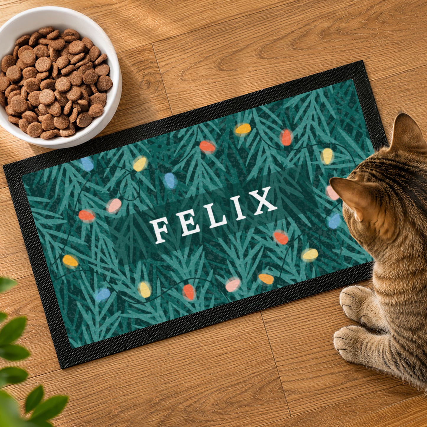 Personalised Christmas Pet Bowl Mat