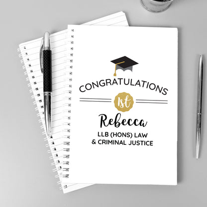 Personalised Graduation A5 Notebook