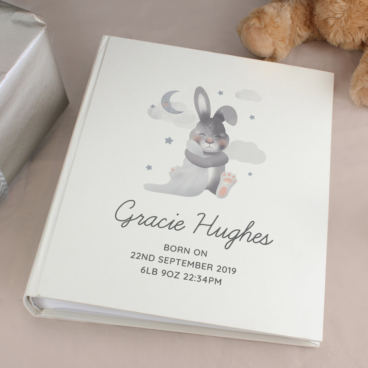 Personalised Baby Bunny Square Photo Album