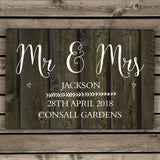 Personalised Walnut Wood Grain Metal Sign