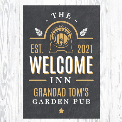 Personalised The Welcome Inn Metal Sign
