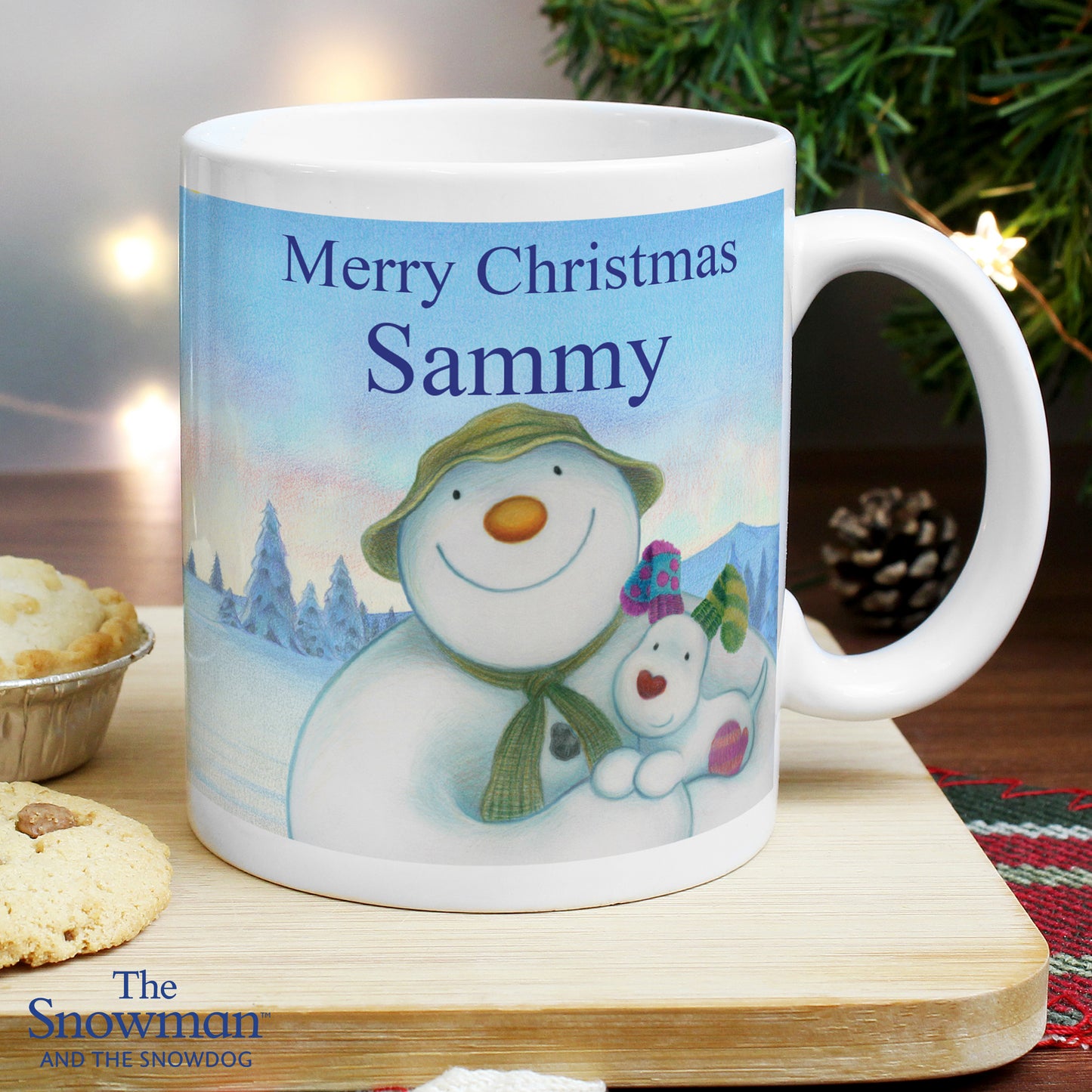 Personalised Traditional The Snowman and the Snowdog Mug