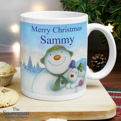 Personalised Traditional The Snowman and the Snowdog Mug