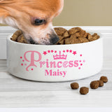 Personalised Princess 15cm Medium White Pet Bowl