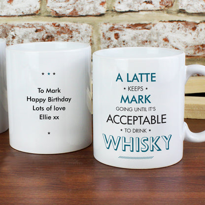 Personalised Blue Acceptable To Drink Mug