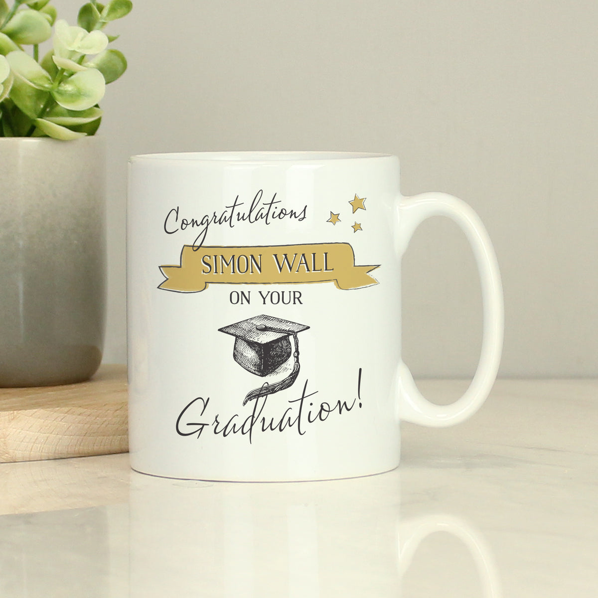 Personalised Gold Star Graduation Mug
