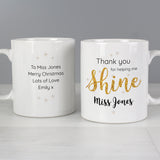 Personalised Shine Teacher Mug