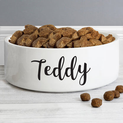 Personalised Any Name 15cm Medium White Pet Bowl
