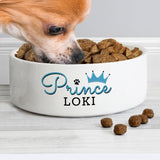 Personalised Prince 15cm Medium Ceramic White Pet Bowl