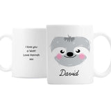 Personalised Cute Sloth Face Mug