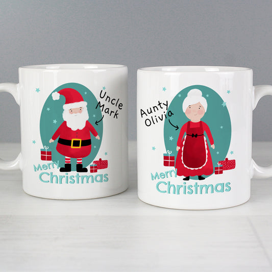 Personalised Mr & Mrs Claus Mug Set