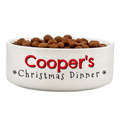 Personalised Christmas Dinner 15cm Medium Pet Bowl