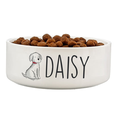 Personalised Scribble Dog 15cm Medium Pet Bowl