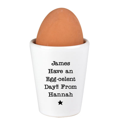 Personalised Star Free Text Egg Cup