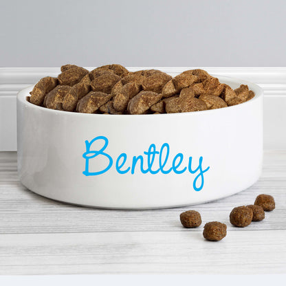 Personalised Blue Name 15cm Medium Pet Bowl