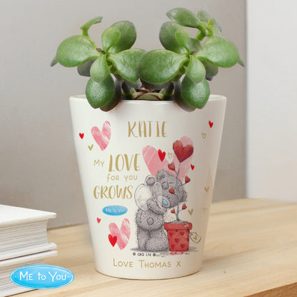Personalised Me To You Love Grows Plant Pot