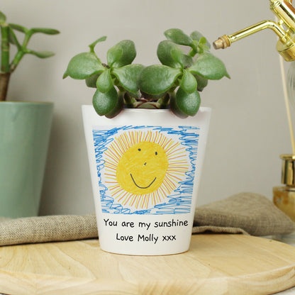 Personalised Childrens Drawing Photo Upload Plant Pot