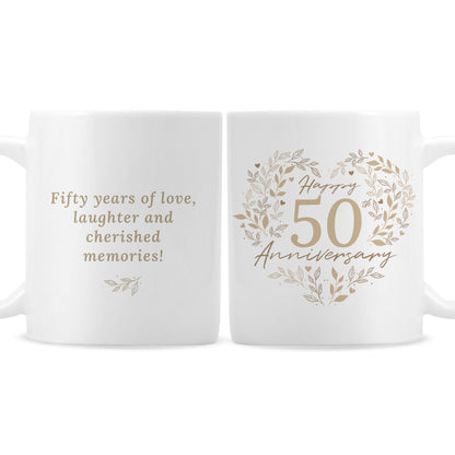 Personalised 50th Golden Wedding Anniversary Mug