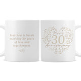 Personalised 30th Pearl Wedding Anniversary Mug