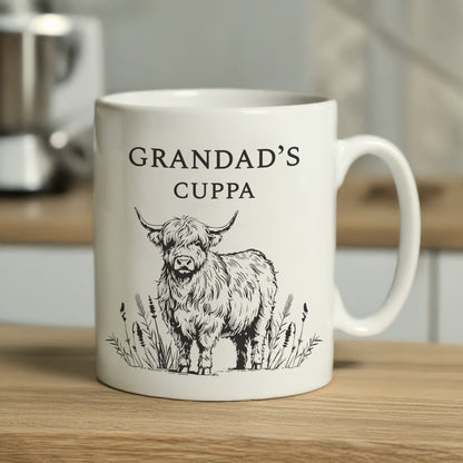 Personalised Black Highland Cow Mug