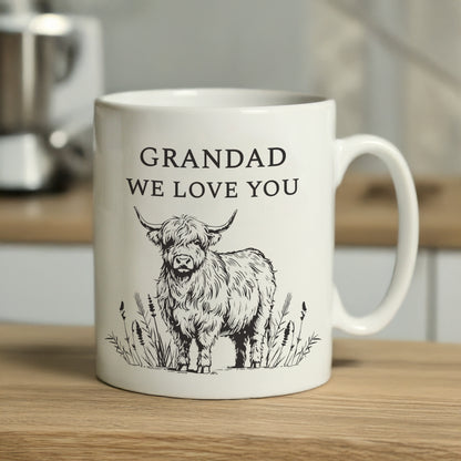 Personalised Black Highland Cow Mug