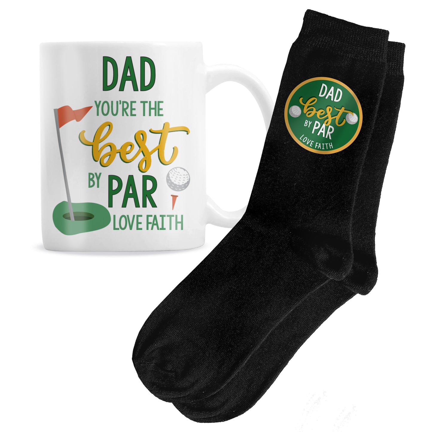 Personalised Best By Par Mug & Socks Set
