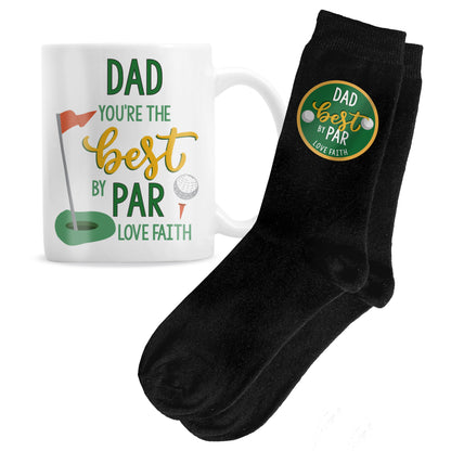 Personalised Best By Par Mug & Socks Set