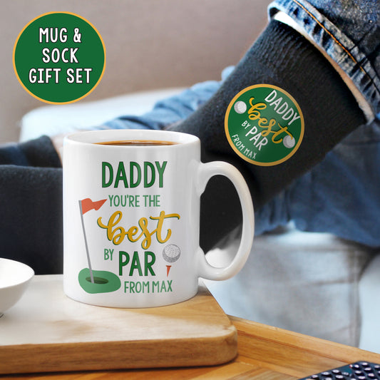 Personalised Best By Par Mug & Socks Set