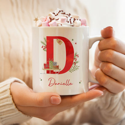 Personalised Christmas Initial Mug