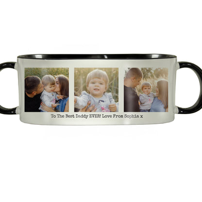 Personalised Multi Photo Upload Black Handle Mug