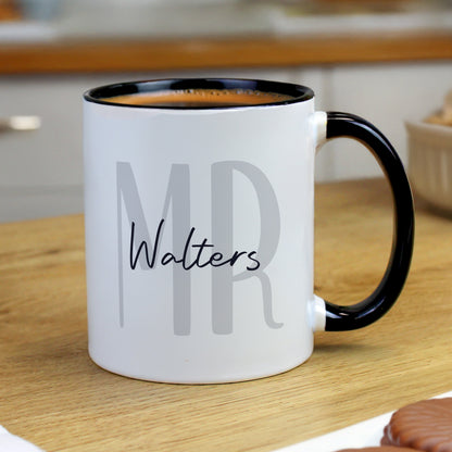 Personalised Mr Black Handle Mug