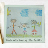 Personalised Childrens Drawing Photo Upload Glass Chopping Board/Worktop Saver