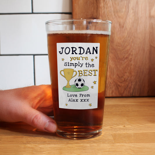 Personalised Simply The Best Beer Glass