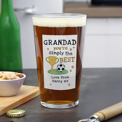 Personalised Simply The Best Beer Glass