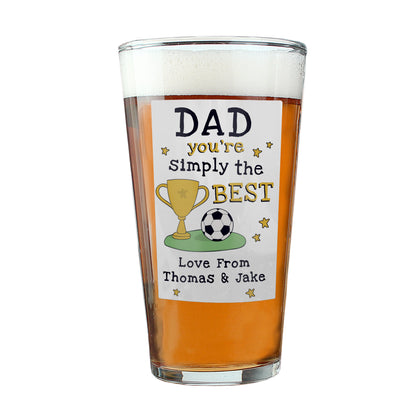 Personalised Simply The Best Beer Glass