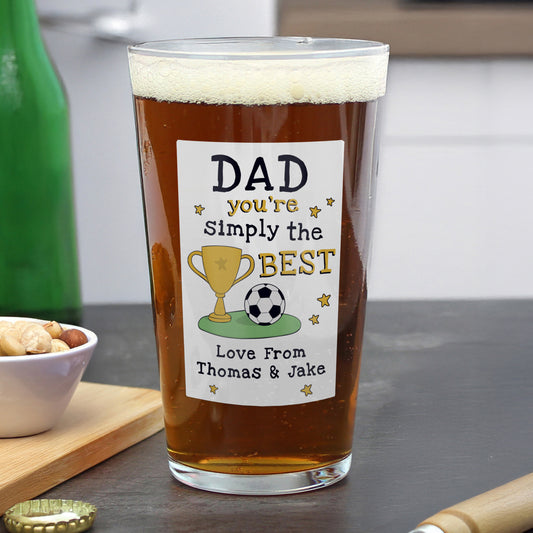 Personalised Simply The Best Beer Glass