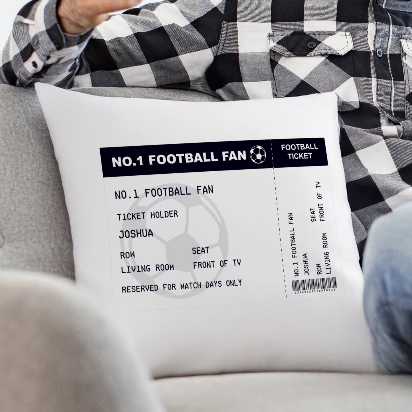 Personalised Football Ticket Cushion