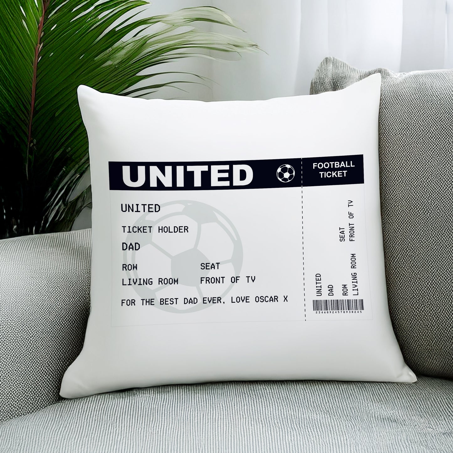 Personalised Football Ticket Cushion