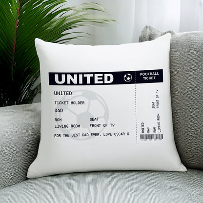 Personalised Football Ticket Cushion