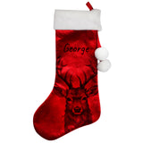 Personalised Stag Red Stocking