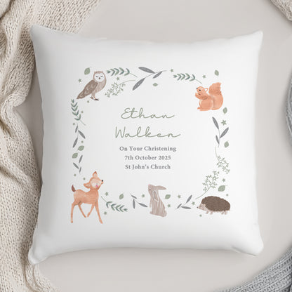 Personalised Woodland Animals Cushion